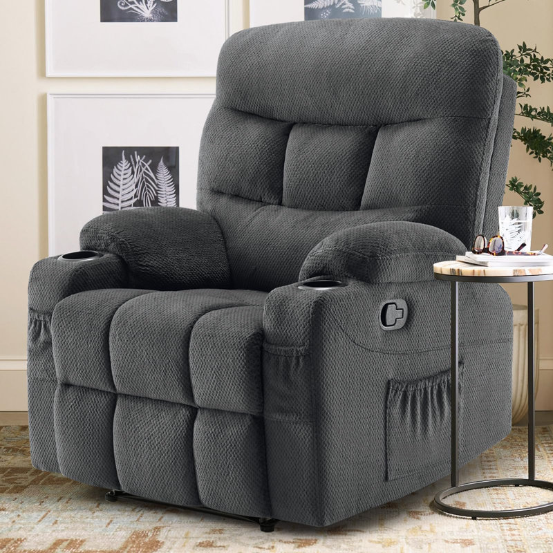 Fauteuil inclinable surdimensionné pour grands adultes de grande taille, capacité de poids de 350 lb, fauteuil inclinable et berçant pivotant à 3 modes d'assemblage