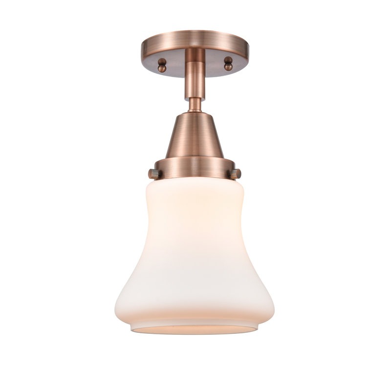 Iseabal Glass Semi Flush Mount, Antique Copper