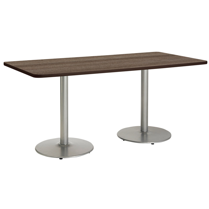 Mode Breakroom Table, Studio Teak, 29" H x 72" L x 36" W, Silver