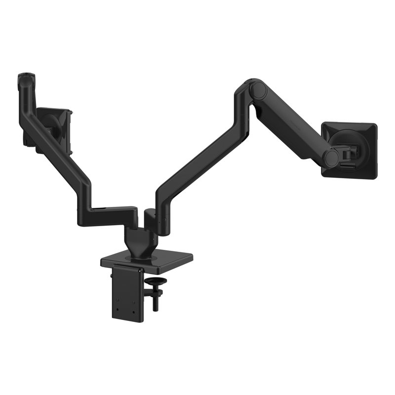M/Flex For Two Monitors & Dual Arm Bracket, Black, Black, Double