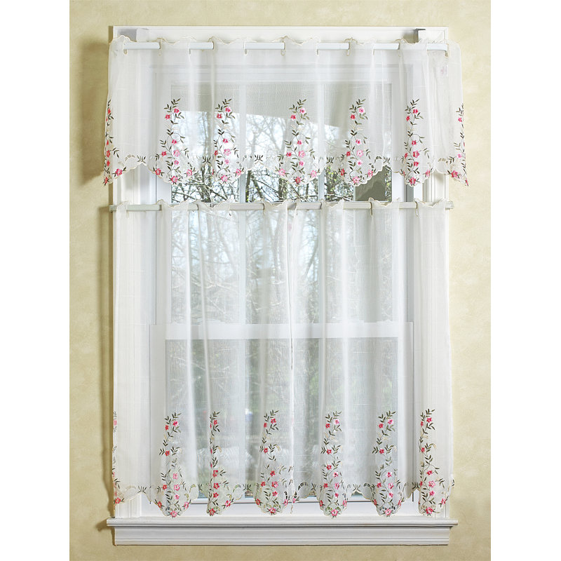 Virgile Floral Pointed Kitchen Curtain