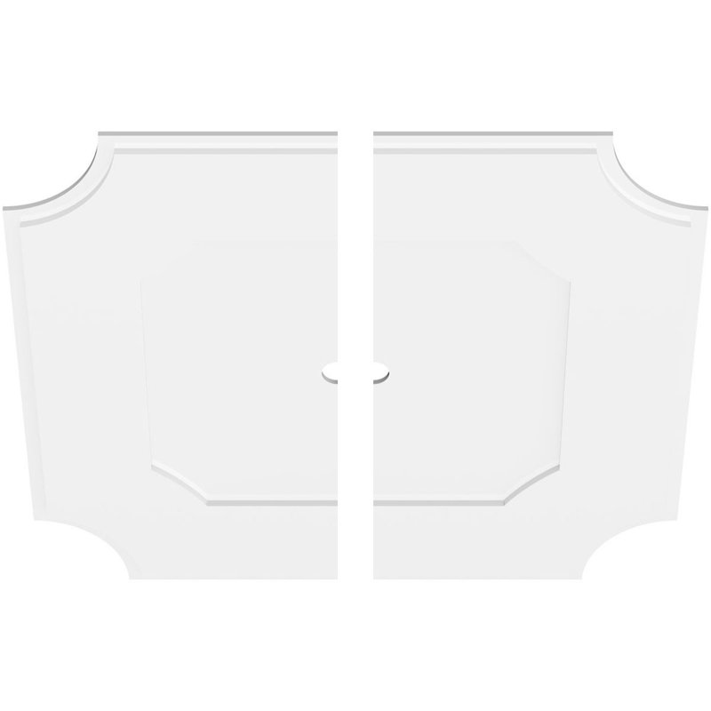 Médaillon de plafond contemporain en PVC de qualité architecturale Locke, deux pièces, H 1 po x l 40 po x P 40 po