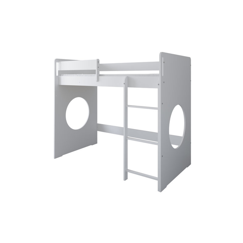 High Sleeper Loft Bed Bed by Kiki Design, 80 x 160cm, White