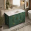 Ensemble de meuble-lavabo vert 48 po avec lavabo en résine, armoire de rangement abondante - 4 portes à fermeture douce et 4 tiroirs
