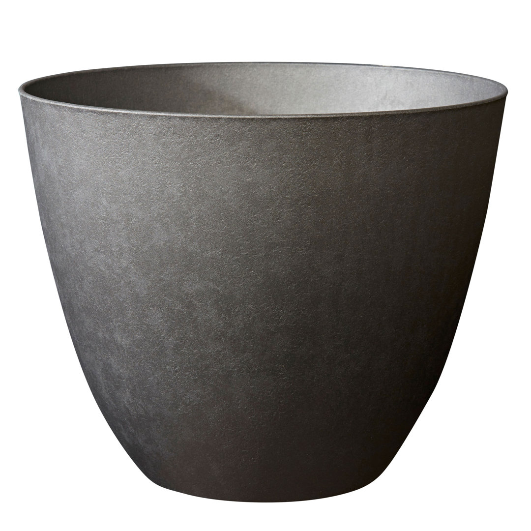 Poétic Element round flower pot, planter, pot, plastic, limestone, 39.3cm