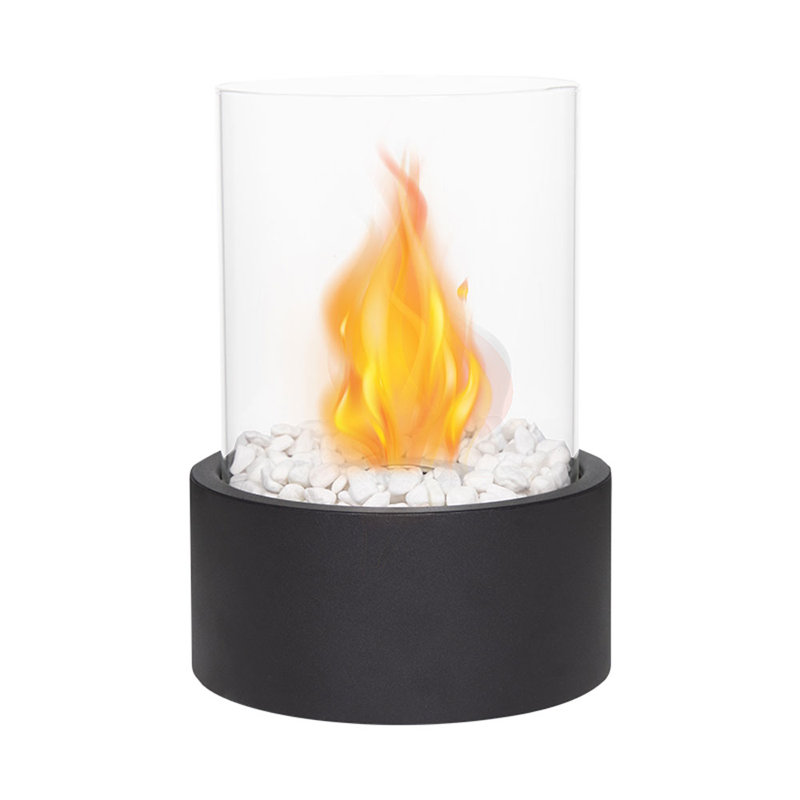 30 cm Bio-Ethanol Outdoor Tabletop Fireplace with Flame Guard, Black