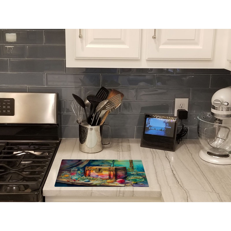 Treasure Chest Glass Cutting Board Large
