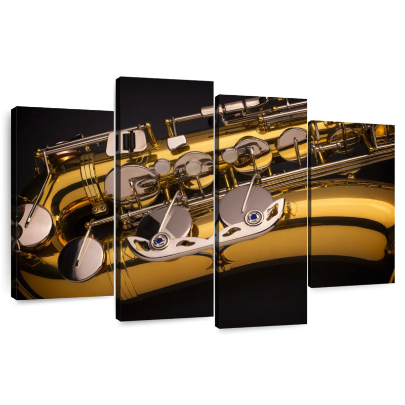 Abarca Shiny Golden Saxophone, 27'' H x 43'' W