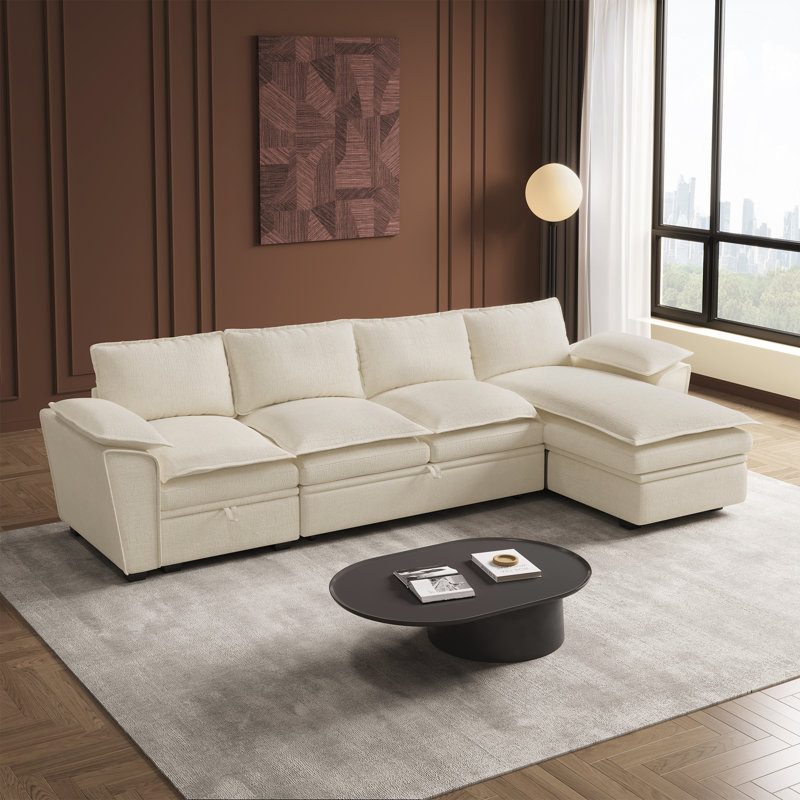 Canapé modulaire Luna Chenille, Gris chenille