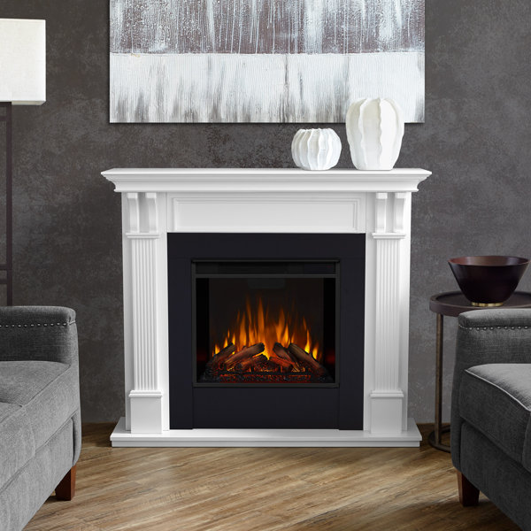 Real Flame Crawford 47-inch Slim-Line Electric Fireplace in White