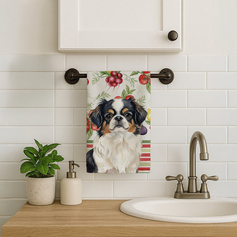 Tricolor Japanese Chin Vegetables Kitchen Towel, Tricolor Japanese Chin
