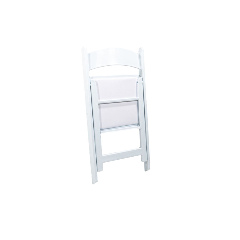 Wedding Folding Chair Polypropylene White, Faux Leather Upholstered Seat, 45X45X78Cm (Wxdxh)