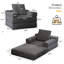 Fauteuil convertible en lit pour chambre d'amis, gris foncé - Léger, élégant et élégant, mousse de soutien