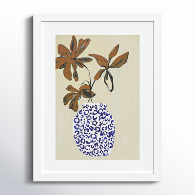 Blue and Brown Floral Ambience Photo Print