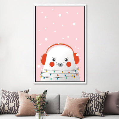 Christmas Animals Cute Seal 1 Piece Wall Art on Canvas