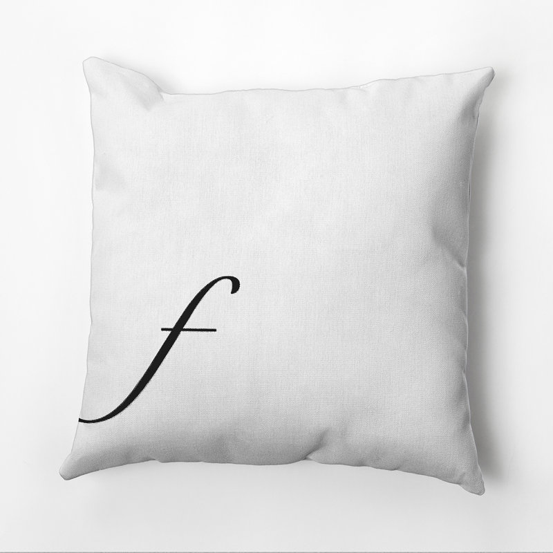 Monogram Design Collection Reversible Throw Pillow, Black, 26"x26", F