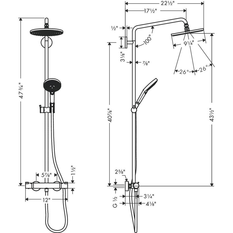 Raindance S 240 Thermostatic Shower Faucet, Chrome