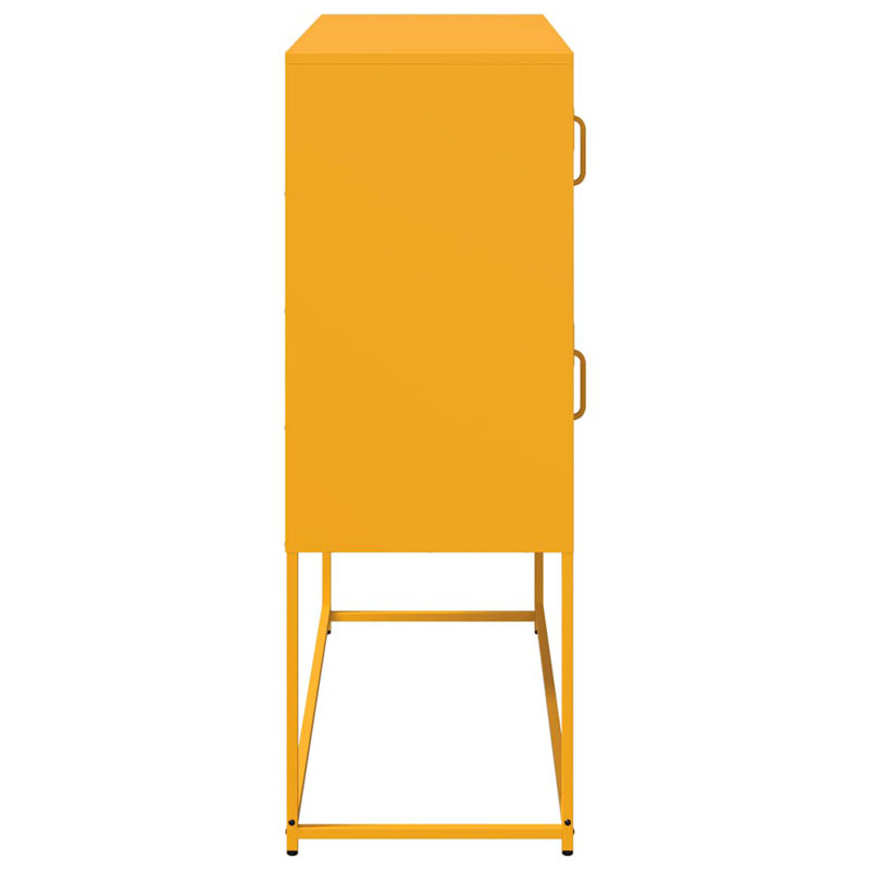 Sideboard 100.5X39x107 Cm Cold-Rolled Steel, Mustard Yellow