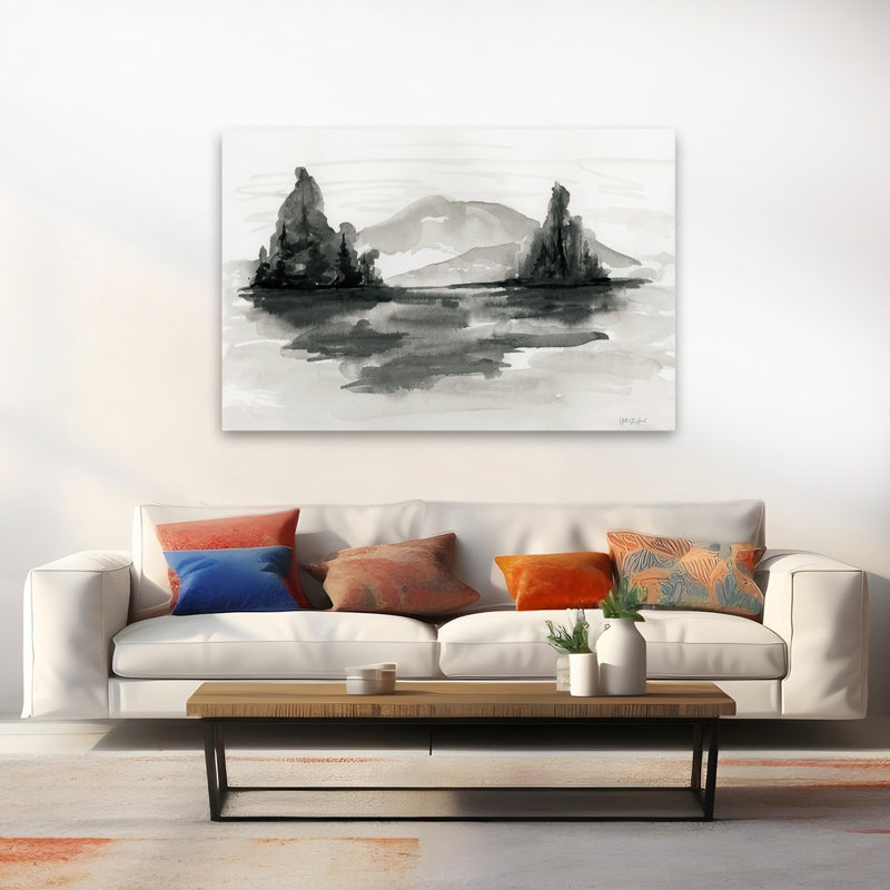 Cabin / Lodge Ink Landscape, 60" H x 40" W