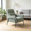 Fauteuil d'appoint rembourré avec structure en métal noir Modern