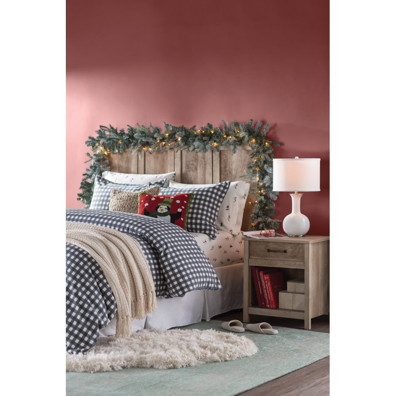 Preston Gray Plaid Cotton Flannel Twin Duvet Cover Set