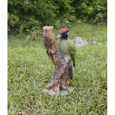 Woodpecker on Stump Statue