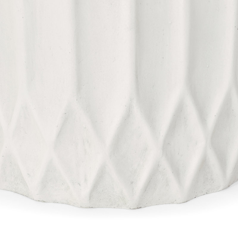 Planter - And Stylish, 16.5In X 16In, Natural Stone Finish, Garden Subtle Pleated Design, 16.5" W D 16" H, Lightweight Concrete, Porch