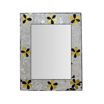  Mosaic Photo Frame – 7x5 Inch Rectangular Picture Frame for Tabletop & Wall Hanging, Perfect for Home Décor, Living Room, Bedroom, Weddings and Housewarming Gift - Silver Floral