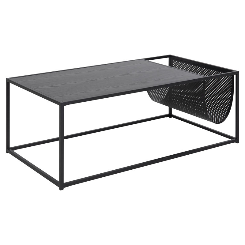 Joliet Frame Coffee Table with Storage, Black