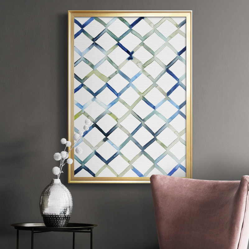 Sea Lattice II - reproduction d'art sur toile encadrée, H 42,5 po x l 30,5 po x P 1 po, Or
