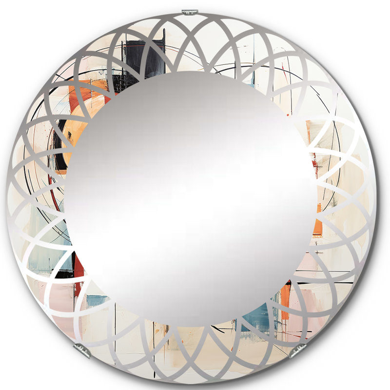 Brittlyns - Miroir mural Mid-Century rond, 24 po x 24 po