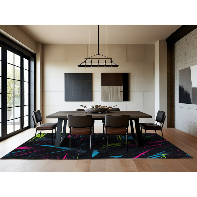 Neon Splinter Rug, Rectangle 5' x 8'