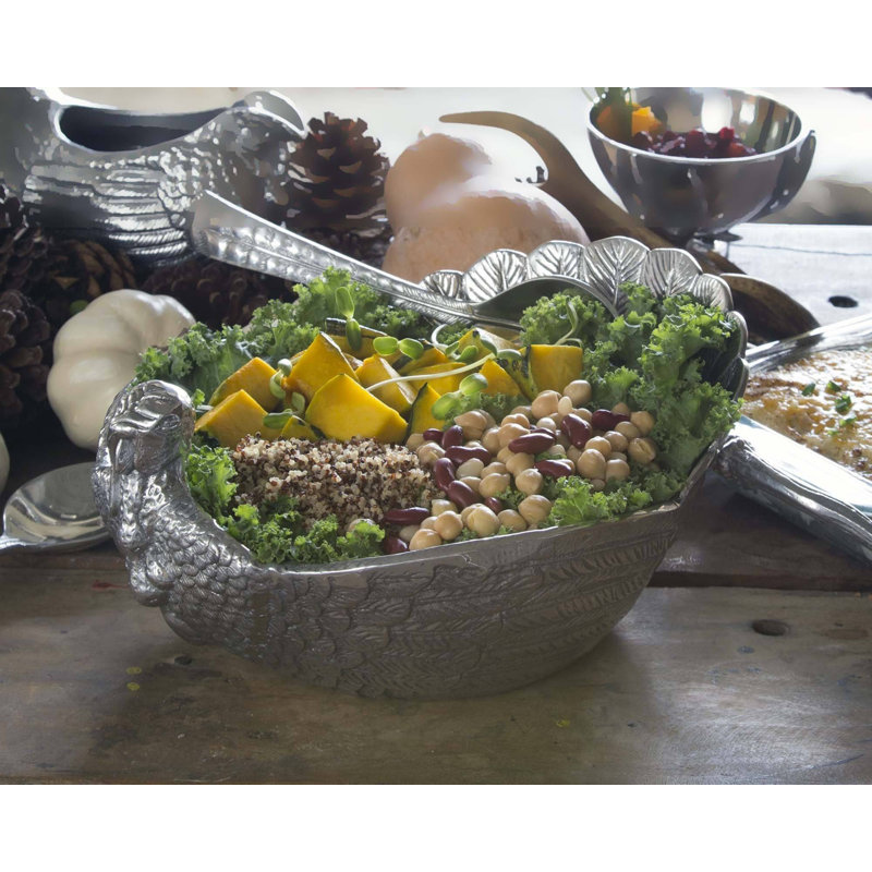 Handcrafted Aluminum Turkey Salad Bowl for Thanksgiving