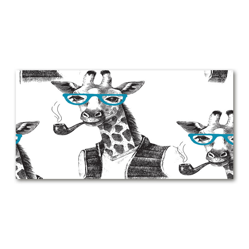 Giraffe With Glasses - Wrapped Canvas Print