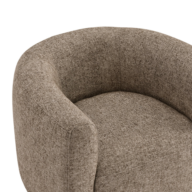 Maravilla Upholstered Swivel Barrel Chair, Ojai Earth Performance Textured Weave