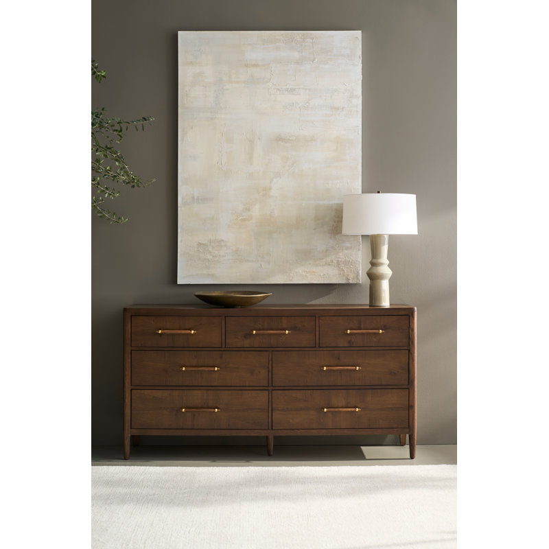 Maxwell 7 - Drawer Solid Wood Dresser, Caramel