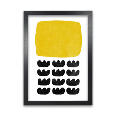 Yellow And Black Abstract Original - Print