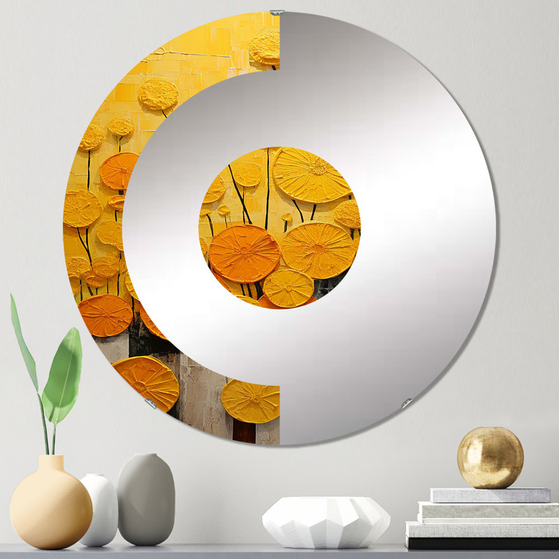Eivydas - Miroir mural demi-cercle, 23,6 po x 23,6 po