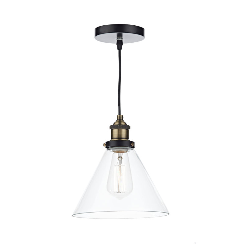 Alanna 1 - Light Cone Pendant, Brass/Black