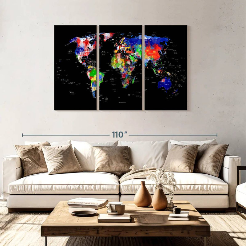 Aliaz Geometric Map, 48" H x 74" W