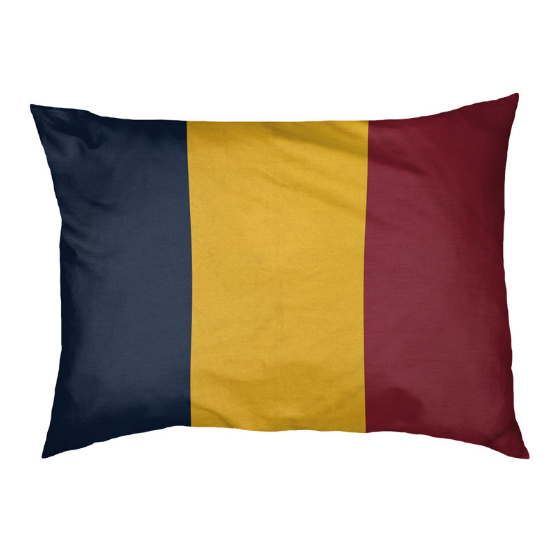Coussin pour chien Indiana, Très grand (l 50 po x P 40 po x H 17 po), Bleu minuit / jaune basketball / rouge fer à repa