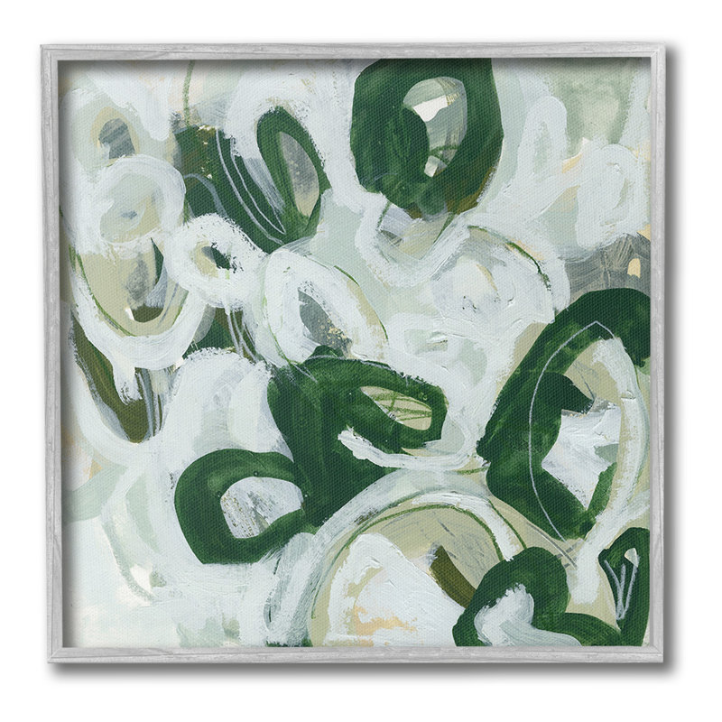 «Green Hued Shapes» par June Erica Vess sur toile, H 17 po x l 17 po