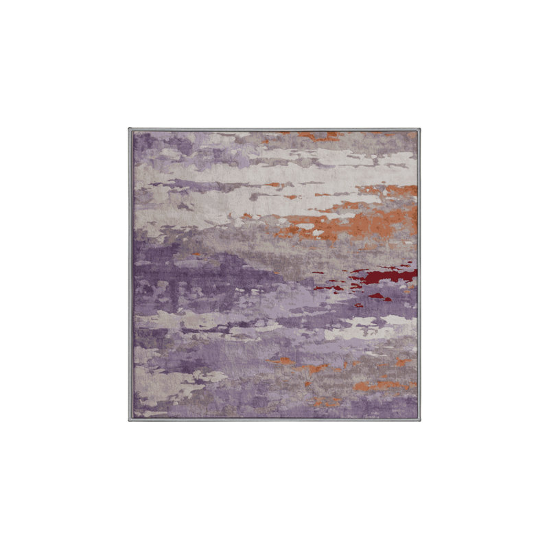 Tapis gris soyeux et moelleux, Carré 6 pi