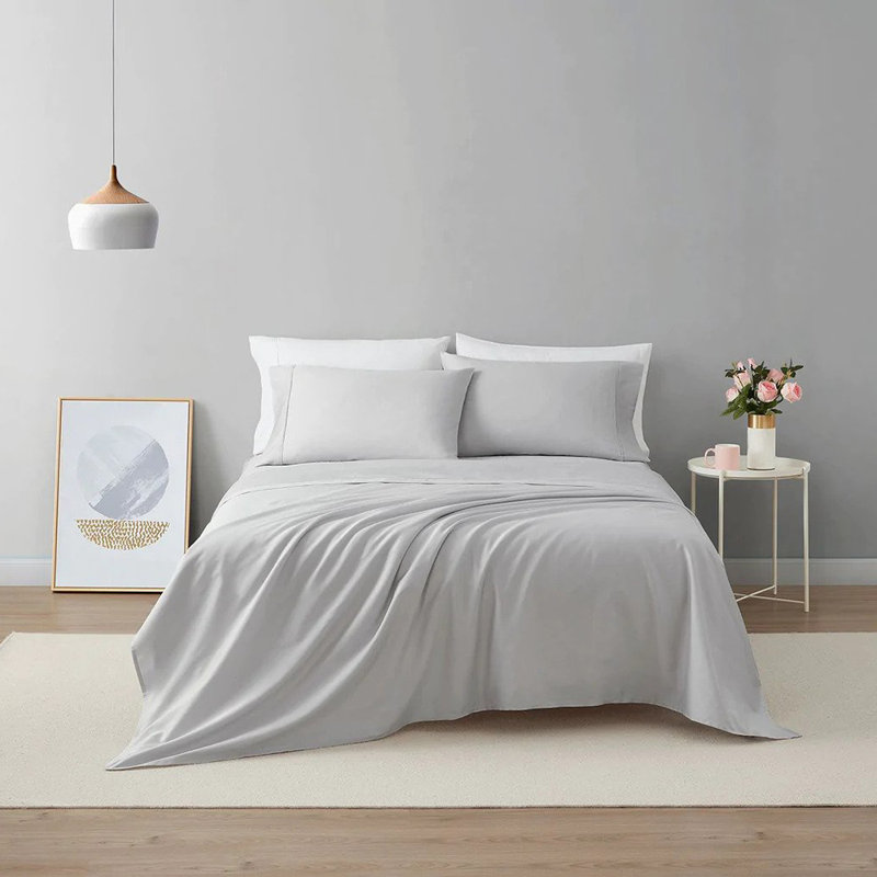 Ensemble de draps 100% coton 400 fils Remick, Double, Taupe