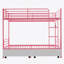 Bunk Bed With USB Charging Station, Able To Split, Metal Bunk Bed, Storage Space, Bed With Safety Guardrail & Ladders, No Box Spring Needed,Pink