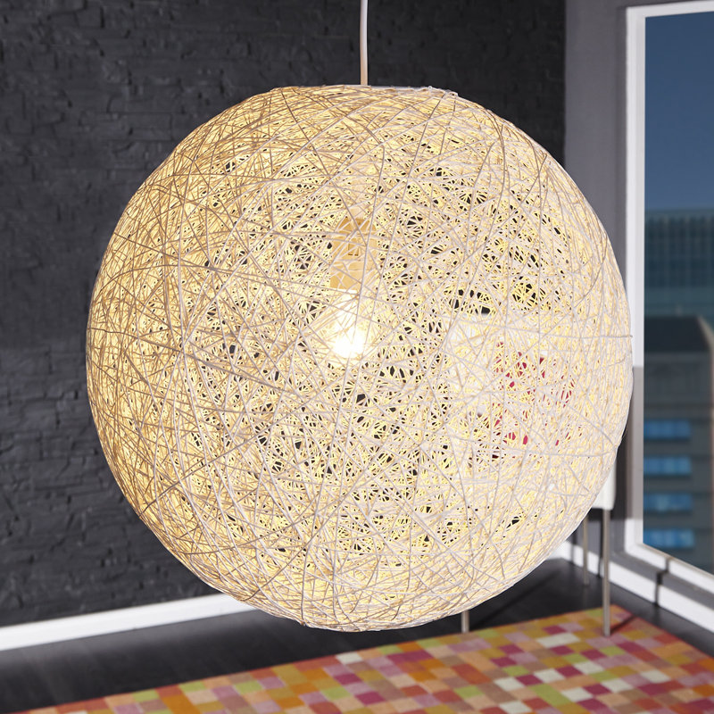 Tiffin 1 - Light Single Pendant, 45cm H x 45cm W x 45cm D, White
