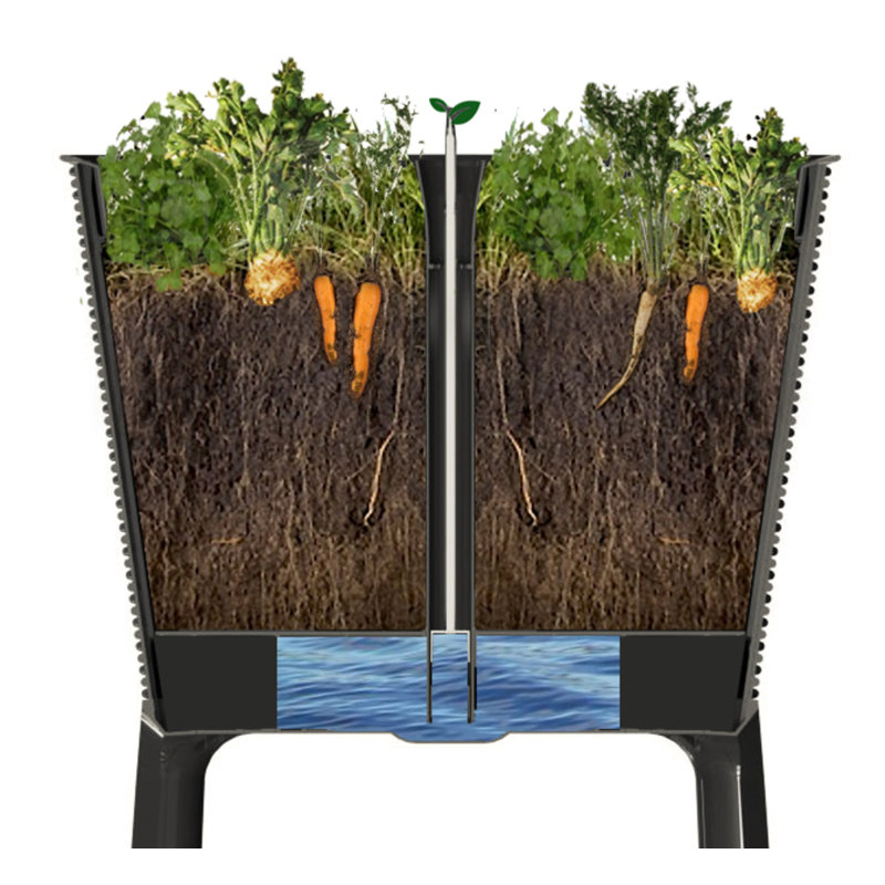 Espresso Brown Resin Elevated Self-Watering Garden Bed Planter