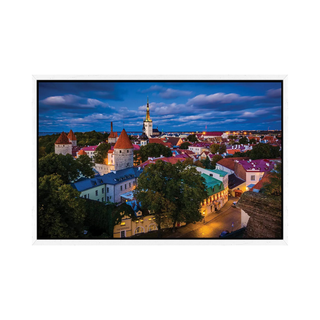 Old Town At Night von Jon Bilous - Galerie-verpackte Leinwand Giclée