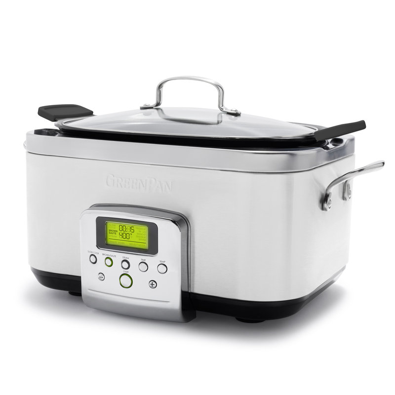 GreenPan Elite Ceramic Nonstick 6-Quart Slow Cooker, Cloud Cream