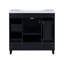 Ensemble de meuble-lavabo de salle de bain 36 "avec comptoir de lavabo, lavabo simple noir, armoire à shaker avec porte à fermeture douce et 3 tiroirs